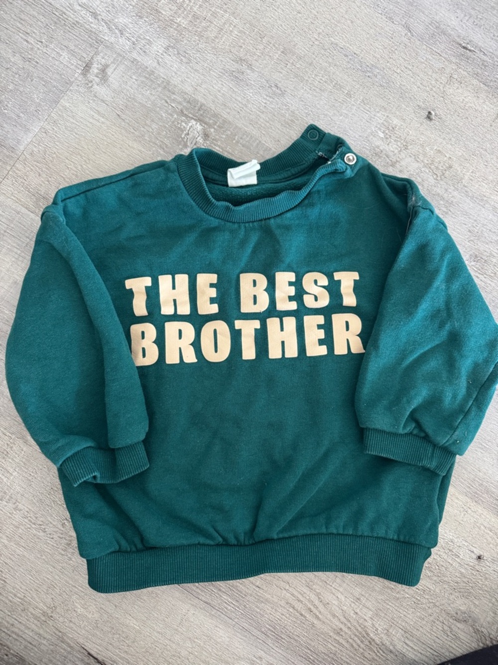 H&M 12-18m The Best Brother Teal Kids Sweatshirt